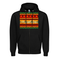Black thunderbird bullskull Aztec pattern Zipper Hoodie - BarkalooDesign