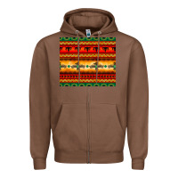 Chestnut thunderbird bullskull Aztec pattern Zipper Hoodie - BarkalooDesign