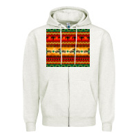 Oatmeal Heather thunderbird bullskull Aztec pattern Zipper Hoodie - BarkalooDesign