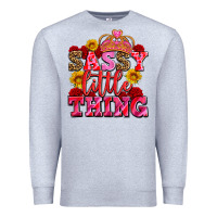Heather Grey sassy little thing with crown Premium Sweatshirt - AdoDesignShop