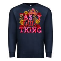 Navy sassy little thing with crown Premium Sweatshirt - AdoDesignShop