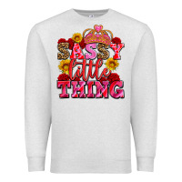 Oatmeal Heather sassy little thing with crown Premium Sweatshirt - AdoDesignShop