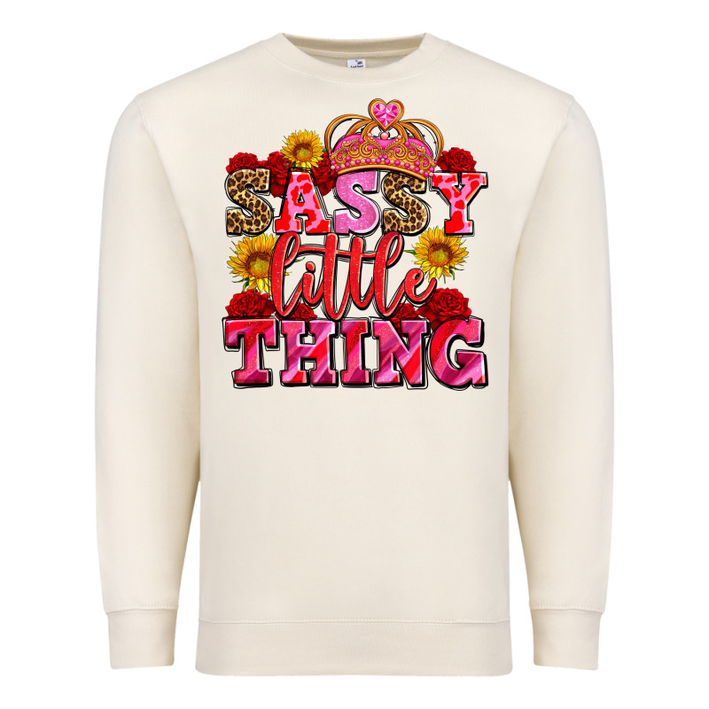 Sassy Little Thing With Crown Premium Sweatshirt by AdoDesignShop | Teevron