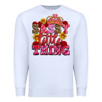 White sassy little thing with crown Premium Sweatshirt - AdoDesignShop