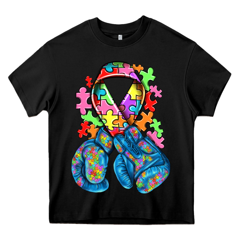 Autism Awareness With Boxing Gloves Heavy Core Tee by NancyCooperArtShop | Teevron
