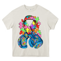 Cream autism awareness with boxing gloves Heavy Core Tee - NancyCooperArtShop