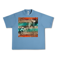 Pebble Blue Leopard Cowhide Pattern Urban Heavy Tee - CowCowDesign