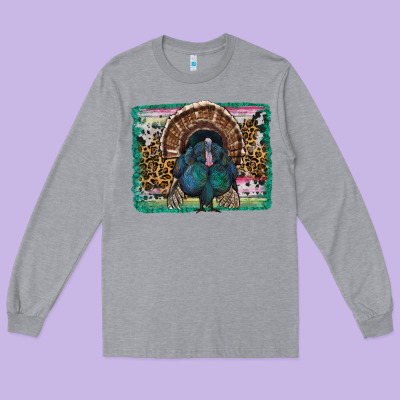 Thanksgiving Turkey With Background Long Sleeve Tee Designed By Ranaportraitstore