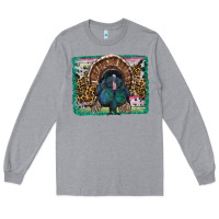 Heather Grey thanksgiving turkey with background Long Sleeve Tee - RanaPortraitStore