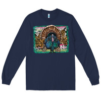 Navy thanksgiving turkey with background Long Sleeve Tee - RanaPortraitStore