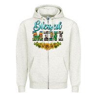Oatmeal Heather blessed mini Zipper Hoodie - BarkalooDesign