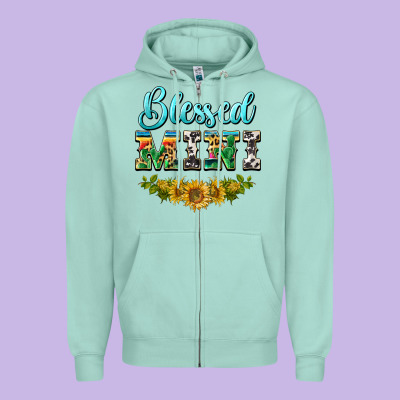 Blessed Mini Zipper Hoodie Designed By Barkaloodesign