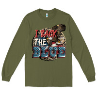 Army Green I back the blue Long Sleeve Tee - FaDigitalArtStudio