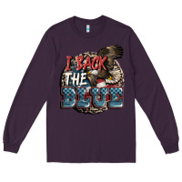 Plum I back the blue Long Sleeve Tee - FaDigitalArtStudio