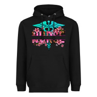 Black floral nurse preview Heavyweight Hoodie - AdoDesignShop