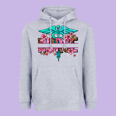 Floral Nurse Preview Heavyweight Hoodie Designed By Adodesignshop