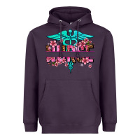 Plum floral nurse preview Heavyweight Hoodie - AdoDesignShop