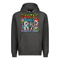 Charcoal Heather Santa's Favorite RN Registered Nurse Premium Hoodie - CowhideDigitalArt
