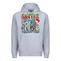 Heather Grey Santa's Favorite RN Registered Nurse Premium Hoodie - CowhideDigitalArt