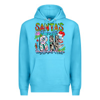 Ocean Blue Santa's Favorite RN Registered Nurse Premium Hoodie - CowhideDigitalArt