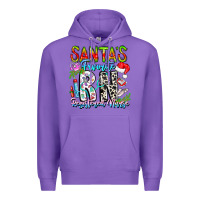 Purple Santa's Favorite RN Registered Nurse Premium Hoodie - CowhideDigitalArt