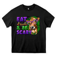 Black Eat Drink and Be Scary with Halloween Heavy Core Tee - texasbilliewilder