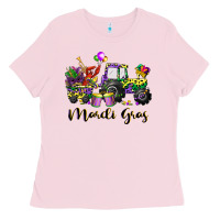 Bubblegum Pink mardi gras tractor Ladies Tee - CowGirlArtShop