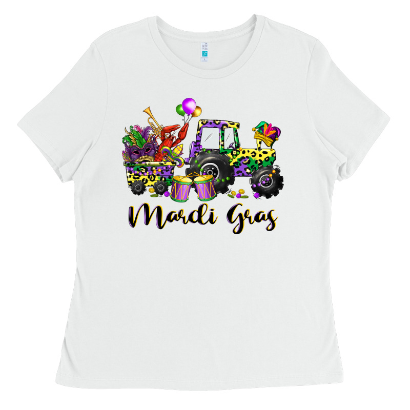 Mardi Gras Tractor Ladies Tee by CowGirlArtShop | Teevron