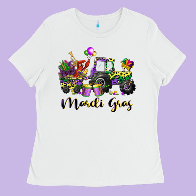 Mardi Gras Tractor Ladies Tee Designed By Cowgirlartshop