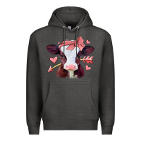Charcoal Heather valentines day baby calf Premium Hoodie - Jasminsmagicworld
