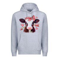 Heather Grey valentines day baby calf Premium Hoodie - Jasminsmagicworld