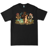 Black Western rabbit bunny with crosses Easter Day Premium Tee - HowdyJamesFarm