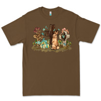 Cacao Western rabbit bunny with crosses Easter Day Premium Tee - HowdyJamesFarm