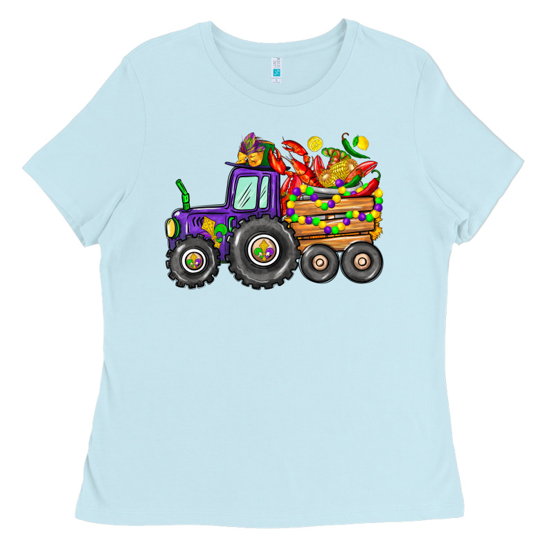 Mardi Gras Tractor Ladies Tee by CowGirlArtShop | Teevron