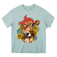 Arona Western Cow with Sunflowers and Gemstone Heavy Core Tee - texasbilliewilder