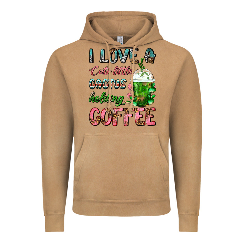 I Love A Cute Little Cactus Holding Coffee Vintage Hoodie by FaDigitalArtStudio | Teevron