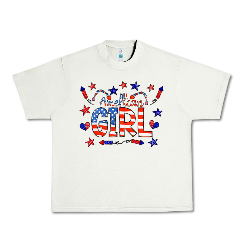 All American Girl Doodle Letters Urban Heavy Tee by CowCowDesign | Teevron