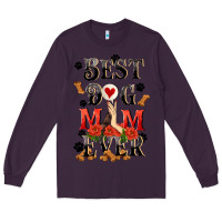 Plum Best dog mom ever Mother's Day Long Sleeve Tee - FaDigitalArtStudio