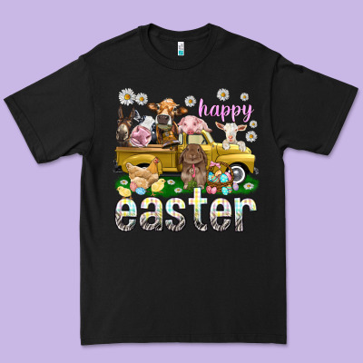 Happy Easter Truck With Farm Animals Easter Day Premium Tee Designed By Howdyjamesfarm