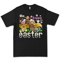 Black Happy Easter truck with farm animals Easter Day Premium Tee - HowdyJamesFarm