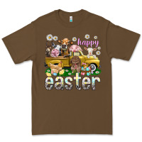 Cacao Happy Easter truck with farm animals Easter Day Premium Tee - HowdyJamesFarm