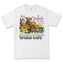 White Happy Easter truck with farm animals Easter Day Premium Tee - HowdyJamesFarm