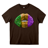 Chocolate Brown mardi gras kiss Heavy Core Tee - RanaPortraitStore