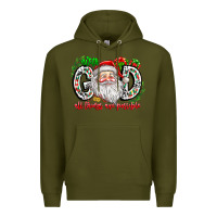 Army Green with god all things are possible santa Premium Hoodie - CowhideDigitalArt