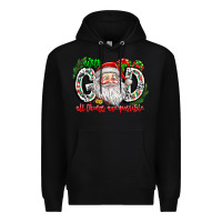 Black with god all things are possible santa Premium Hoodie - CowhideDigitalArt