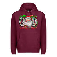 Burgundy with god all things are possible santa Premium Hoodie - CowhideDigitalArt