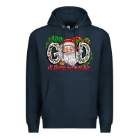 Navy with god all things are possible santa Premium Hoodie - CowhideDigitalArt