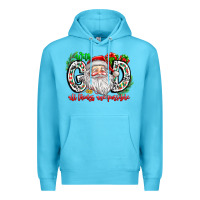 Ocean Blue with god all things are possible santa Premium Hoodie - CowhideDigitalArt