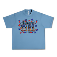 Pebble Blue All American Girl Urban Heavy Tee - CowCowDesign