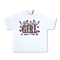 White All American Girl Urban Heavy Tee - CowCowDesign
